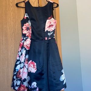 Navy Blue Floral Dress